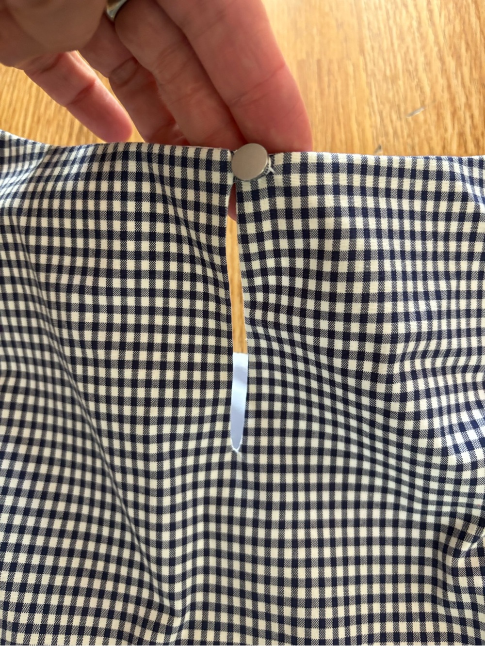 ⸻

Talbots Navy & White Gingham Peplum Top – Sleeveless - Picture 2 of 3